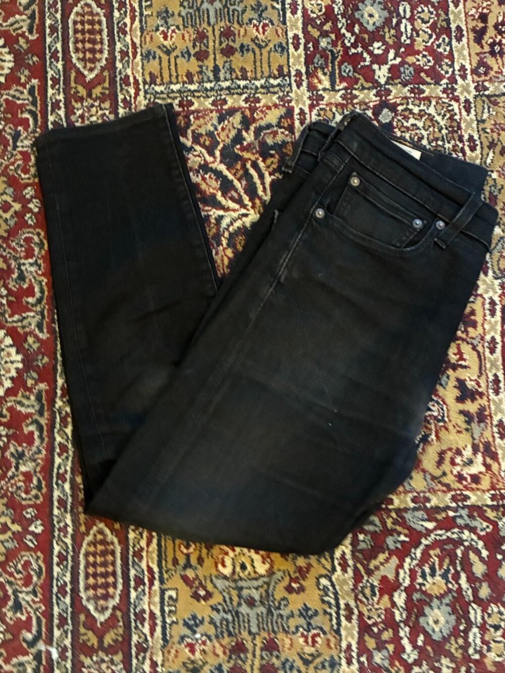 Black Levi's 512 Slim Taper Dark Wash Stretch Denim Jeans Size 32x30